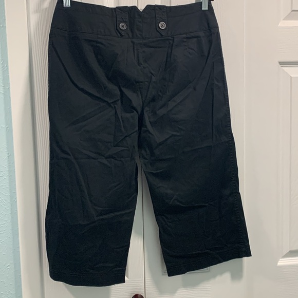 Black Larry Levine Stretch Wide Leg Capri - Picture 5 of 6